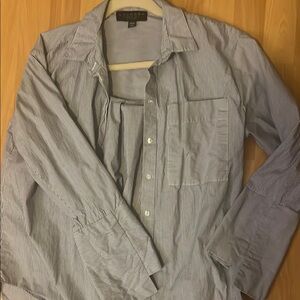 Laundry By Shelli Segal Blue Striped Button Down Shirt